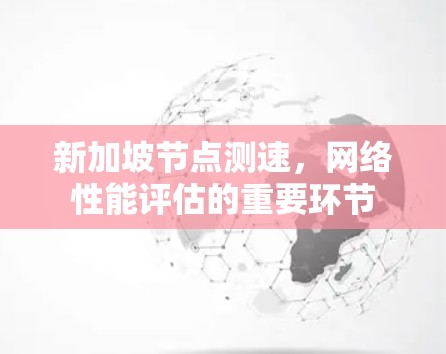 新加坡节点测速,网络性能评估的重要环节 新加坡节点测速,网络性能评估的重要环节